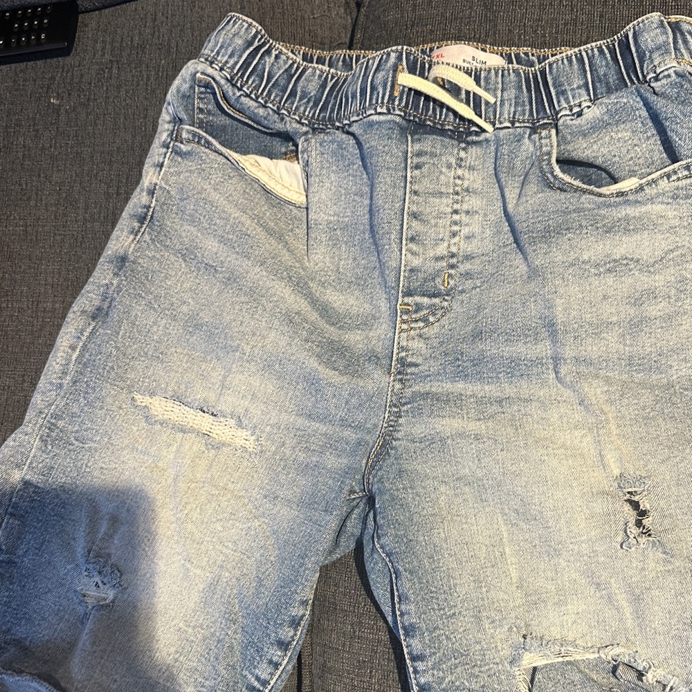 Old Navy Men's Distressed Light Blue Jeans